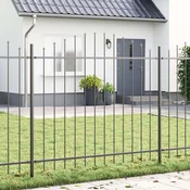 vidaXL vidaXL Vrtna ograja z obročastim vrhom Siva 11,9x1,25 m Jeklo, (22015204)