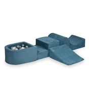 shumee Penasto igrišče s 100 žogicami Hill Corduroy Blue: biserna, srebrna, svetlo zlata, kovinsko turkizna