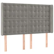 Vidaxl Vzglavje z ušesi svetlo sivo 147x16x118/128 cm žamet