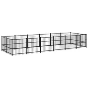 Vidaxl Zunanji pasji boks jeklo 11,26 m2