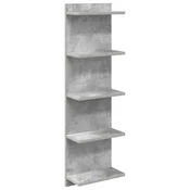 vidaXL Stenska polica Betonsko siva 30 x 15 x 100 cm Inženirski les