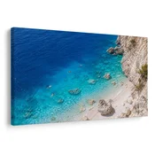 Slika turkizen zaliv pod pečinami - 40x30