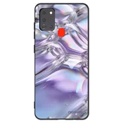 Silikonski črni ovitek za Samsung Galaxy A21s - Iridescent bubbles