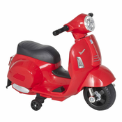 HOMCOM uradno licencirano električno motorno kolo za otroke vespa 6V baterija, žarometi in sirena, za otroke od 18-36 mesecev, rdeče, 66,5x38x52cm