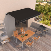 vidaXL Avtomatsko zložljiva tenda 450x350 cm antracitna