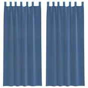 Vidaxl Voile zavese z zankami 2 kosa kraljevsko modre 140x225 cm