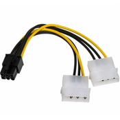 Akyga AK-CA-13 adapter s kablom Molex (m), PCI-E 6 pin (ž), 15 cm