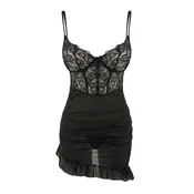 Trendyol Milla Ženska babydoll spavacica Thmaw26Ll00014, Crna