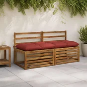 vidaXL Blazina za klop VIANEN 100% poliester Rdeča 140 x 50 x 12 cm