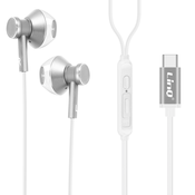 LINQ Kakovostne zvocne slušalke USB-C z mikrofonom, gumbi za prostorocno upravljanje, LinQ - srebrne, (20731486)
