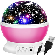 USB projektor Master Star nočna lučka 360 roza