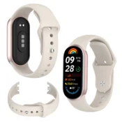 Silikonski pašček za Xiaomi Mi Band 8/9/10, bež, močan, vzdržljiv