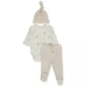 Bebetto trodjelni set Organic Born With Love - Beige 3-6 mj/68 cm