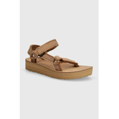 Sandali Teva Midform Universal Canvas ženski, rjava barva, 1127570