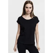 Womens long back T-shirt in the shape of Slub in black color
