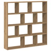 Vidaxl Stenska kockasta polica 12 predelki artisan hrast inž. les