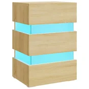 Vidaxl LED nočna omarica 45x35x67 cm iverna plošča