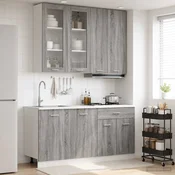 vidaXL Kuhinjska enota LYON 4 pcs Siva Sonoma Inženirski les