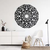 WallXpert metalni zidni ukras 5094, okrugla mandala od isprepletanih petlji, 44 x 44 cm, crni