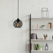 Crna viseca svjetiljka s metalnim sjenilom o 17 cm Fellini – Opviq lights