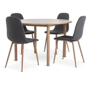 ALSTED O120 sto hrast + 4 JONSTRUP stolice asfalt/hrast