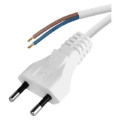 Priključna vrvica PVC 2×0,5mm bela 2M