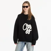 Pulover Off-White Script Shared Logo Emb Knit Crewneck UNISEX Black XL