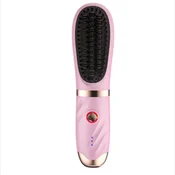 INF Prenosna brezžična krtača za ravnanje las, MCH keramika, Type-C Pink, (5000264933)
