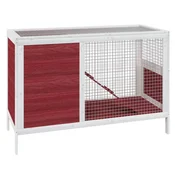 Kavez za zečeve boja kave 103 x 44 x 69,5 cm masivna borovina