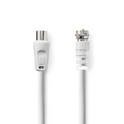 Nedis CSGL41000WT30 – Satelitski in antenni kabel | F-vtič | F-vtič | 75 ohmov | Dvojno oklopljen | 3 m | Bela