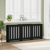 vidaXL Pokrov za radiator črn 205x21,5x83,5 cm inženirski les