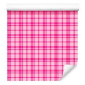 Roza karo tapeta v pudrasto roza in vijolični barvi za dnevno sobo in spalnico 50x1000 cm