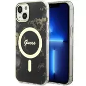 Originalni GUESS Marmor ovitek GUHMP13MHTMRSK z Magsafe za iPhone 13 6.1 - črn