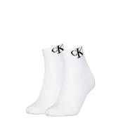 Nogavice CALVIN KLEIN - četrtinske, bele, 2 para