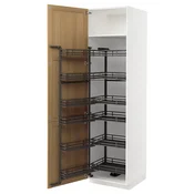 METOD Visoki element s izvlacnim fiokama, bela/Forsbacka hrastovina, 60x60x220 cm