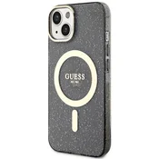 Guess GUESS HARDCASE OVITEK ZA IPHONE 14 PLUS 15 PLUS BLEŠČIČNO ZLAT ZA MAGSAFE
