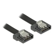 Delock SATA FLEXI kabel, 6 Gb/s, 10 cm, crni metal