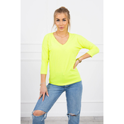 Yellow neon blouse with V-neck