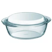 Pyrex Okrogli pekač s pokrovom, 3L, iz borosilikatnega (kaljenega) stekla