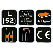 Muška trenerka donji dio Comfort vel. L/52 320g/m2 siva/crna Neo