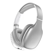 INF Brezžične naglavne Bluetooth 5.4 slušalke s stereo zvokom in dolgo življenjsko dobo baterije Silver, (5000130125)