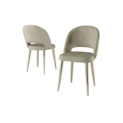 Hanah Home set trpezarijskih stolica Pane 2 kom, krem tkanina Babyface, hromirane metalne noge