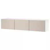 BESTA TV stalaža s vratima, bela/Lappviken svetlosiva/bež, 180x42x38 cm