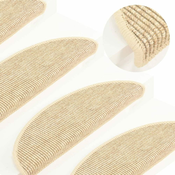 Prostirke za stepenice 15 kom 56x17x3 cm svijetlo bež poluokrugle