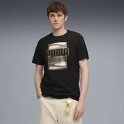 Mens Puma Graphic Foil T-Shirt, Black, Size L, Clothing