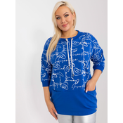 Womens cobalt plus size blouse with pockets