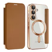 Etui SmartMag Book z Magsafe tehnologijo in RFID denarnico za Samsung Galaxy A37 - brown