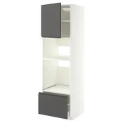 METOD/MAXIMERA Visoka omara za vgrad gspd aparate, bela/Voxtorp temno siva, 60x60x200 cm