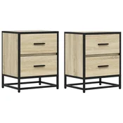 Vidaxl Nočna omarica 2 kosa sonoma hrast 40x31x50 cm inženirski les