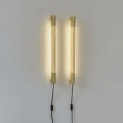 GEJST stenska svetilka Radent vtič, medenina, višina 70 cm, G13 LED - Dnevna soba/jedilnica - Kovina